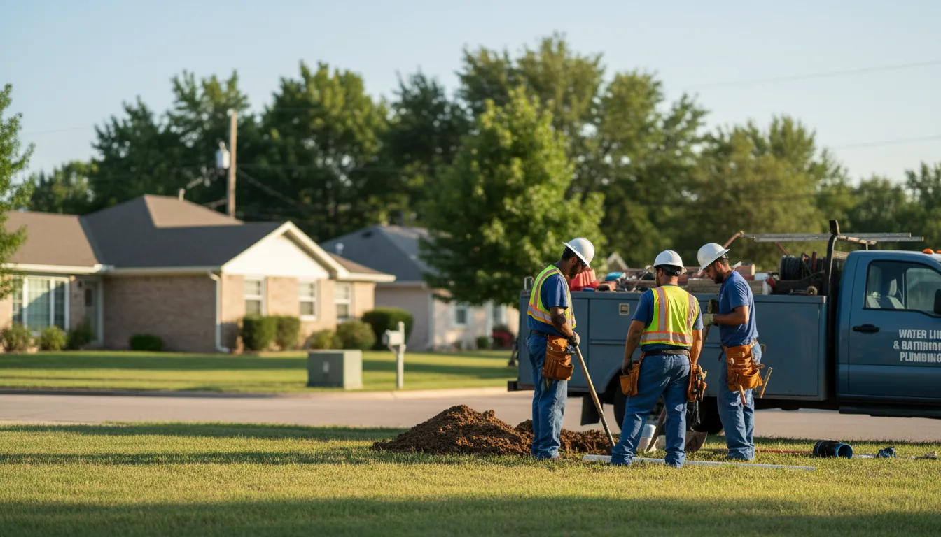 Residential water line and bathroom plumbing service in Donegal, PA
